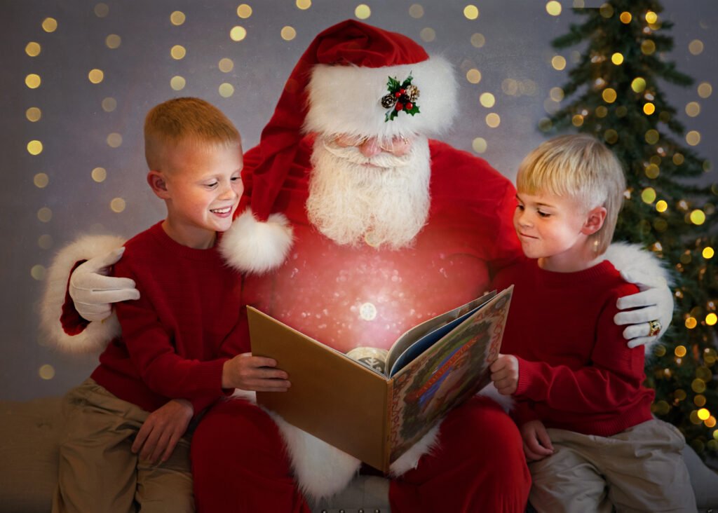 Santa Benn magic book and kids